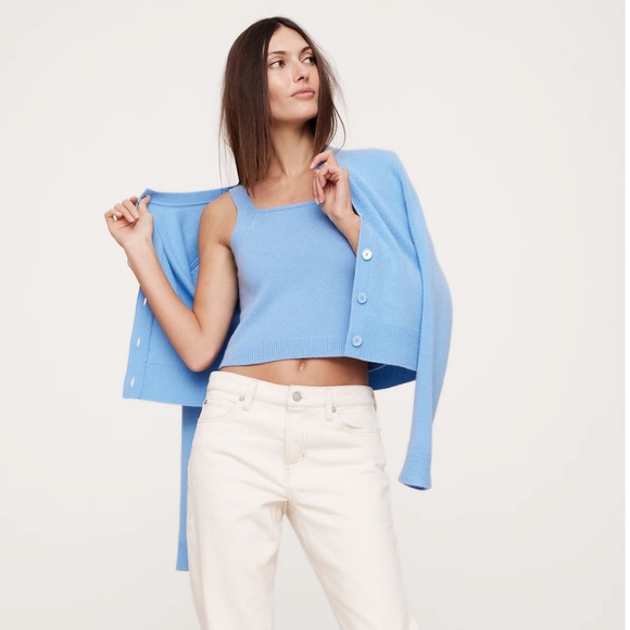 NWT Banana Republic Cashmere Sweater tank Black Stripe sz XL Retail $100 - Picture 7 of 9